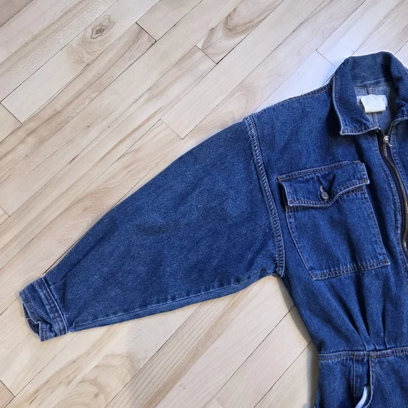 Vintage 80s 19th Avenue Denim Dress Full Zip Size 12 - Picture 3 of 13